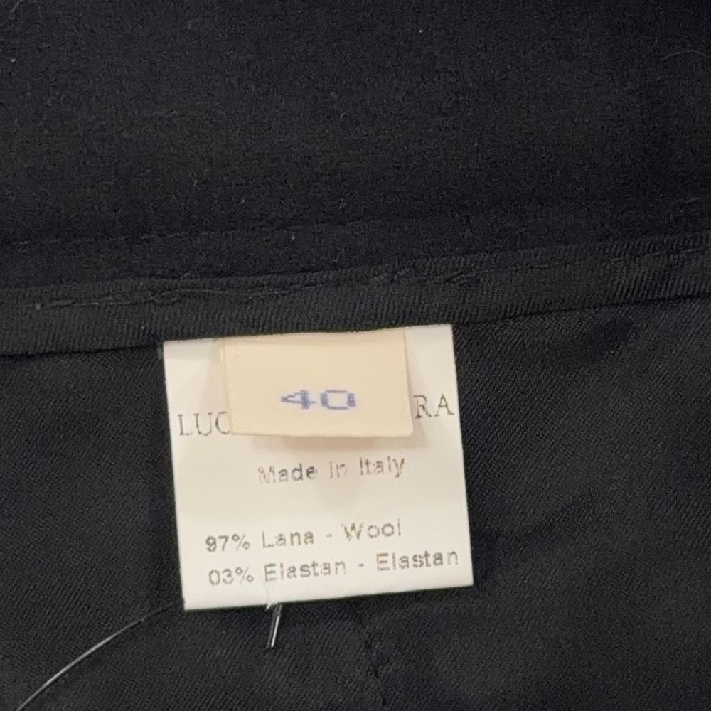 Luciano Barbera Trousers 40 Wool Blend Wide Leg Flat Front Black Womens - Picture 7 of 9